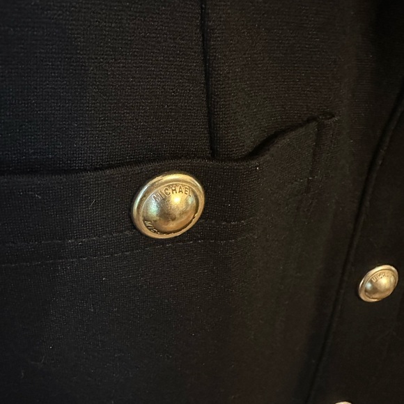 NWT Fall 2024 Michael Kors Utility Button Down Collar Black Gold Button Dress - Picture 5 of 7